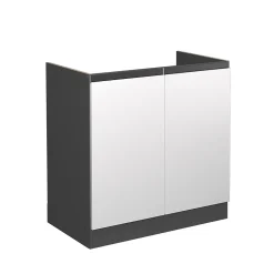 Vicco Meuble bas sous-évier Blanc 80cm J-Shape, sans PT