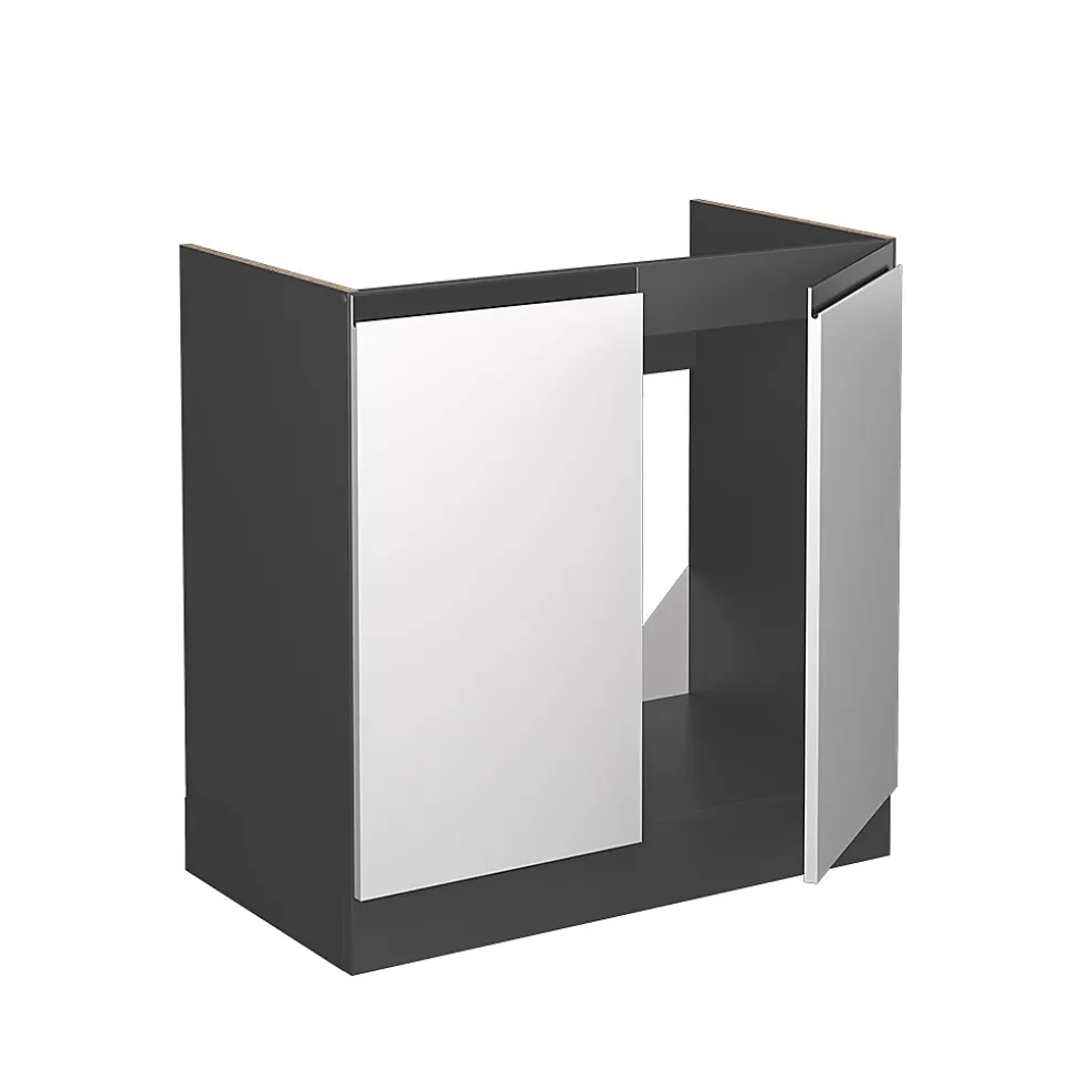 Vicco Meuble bas sous-évier Blanc 80cm J-Shape, sans PT