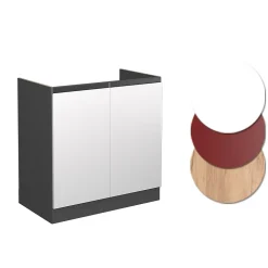 Vicco Meuble bas sous-évier Blanc 80cm J-Shape, sans PT