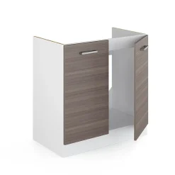 Vicco Meuble bas sous-évier Gris 80cm , PT Chêne