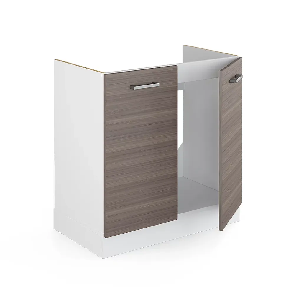 Vicco Meuble bas sous-évier Gris 80cm , PT Chêne