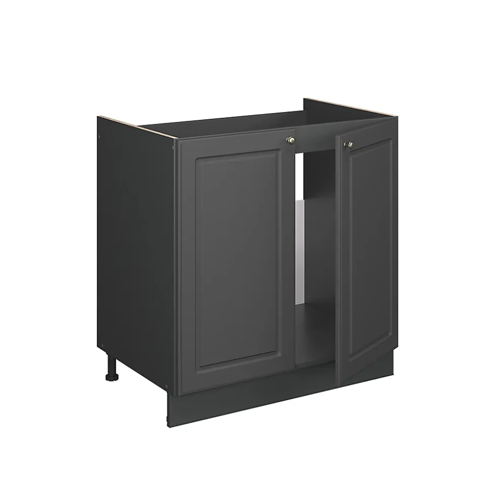 Vicco Meuble bas sous-évier Anthrazit-Gold Landhaus 80cm , PT Anthracite