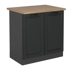 Vicco Meuble bas sous-évier Anthracite campagne 80cm , PT Chêne