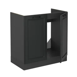 Vicco Meuble bas sous-évier Anthracite campagne 80cm , PT Chêne