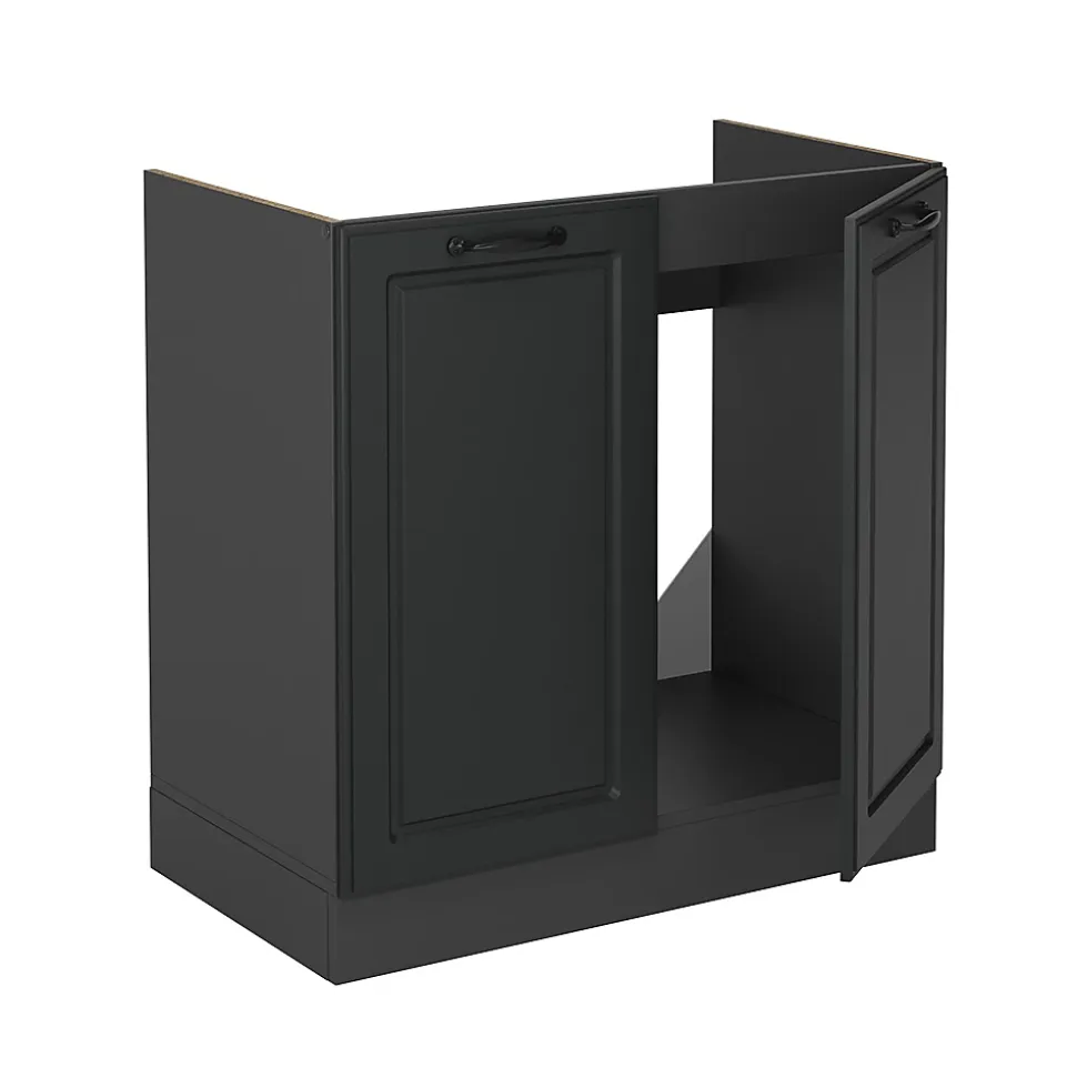 Vicco Meuble bas sous-évier Anthracite campagne 80cm , PT Chêne