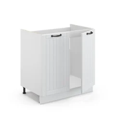 Vicco Meuble bas sous-évier Blanc campagne 80cm , PT Anthracite