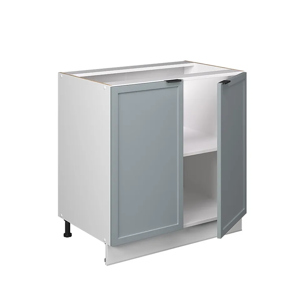 Vicco Meuble bas sous-évier Bleu clair-gris 80cm avec étagère, PT Anthracite