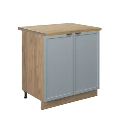 Vicco Meuble bas sous-évier Bleu clair-gris 80cm , PT Chêne