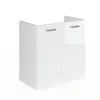 Vicco Meuble bas sous-évier Blanc Haute brillance 80cm sans PT