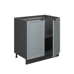Vicco Meuble bas sous-évier Bleu clair-gris 80cm avec étagère, PT Chêne
