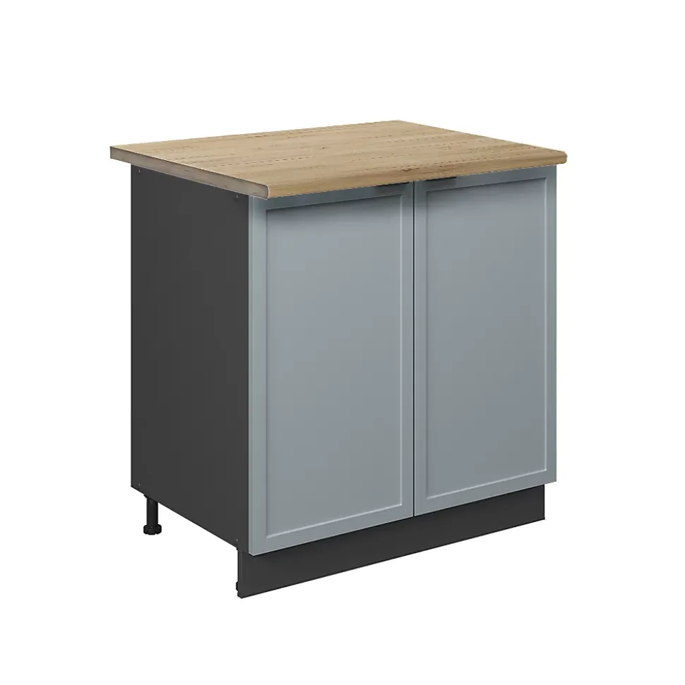 Vicco Meuble bas sous-évier Bleu clair-gris 80cm avec étagère, PT Chêne