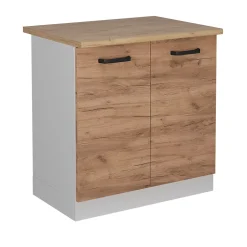 Vicco Meuble bas sous-évier Chêne de force doré 80cm PT Chêne