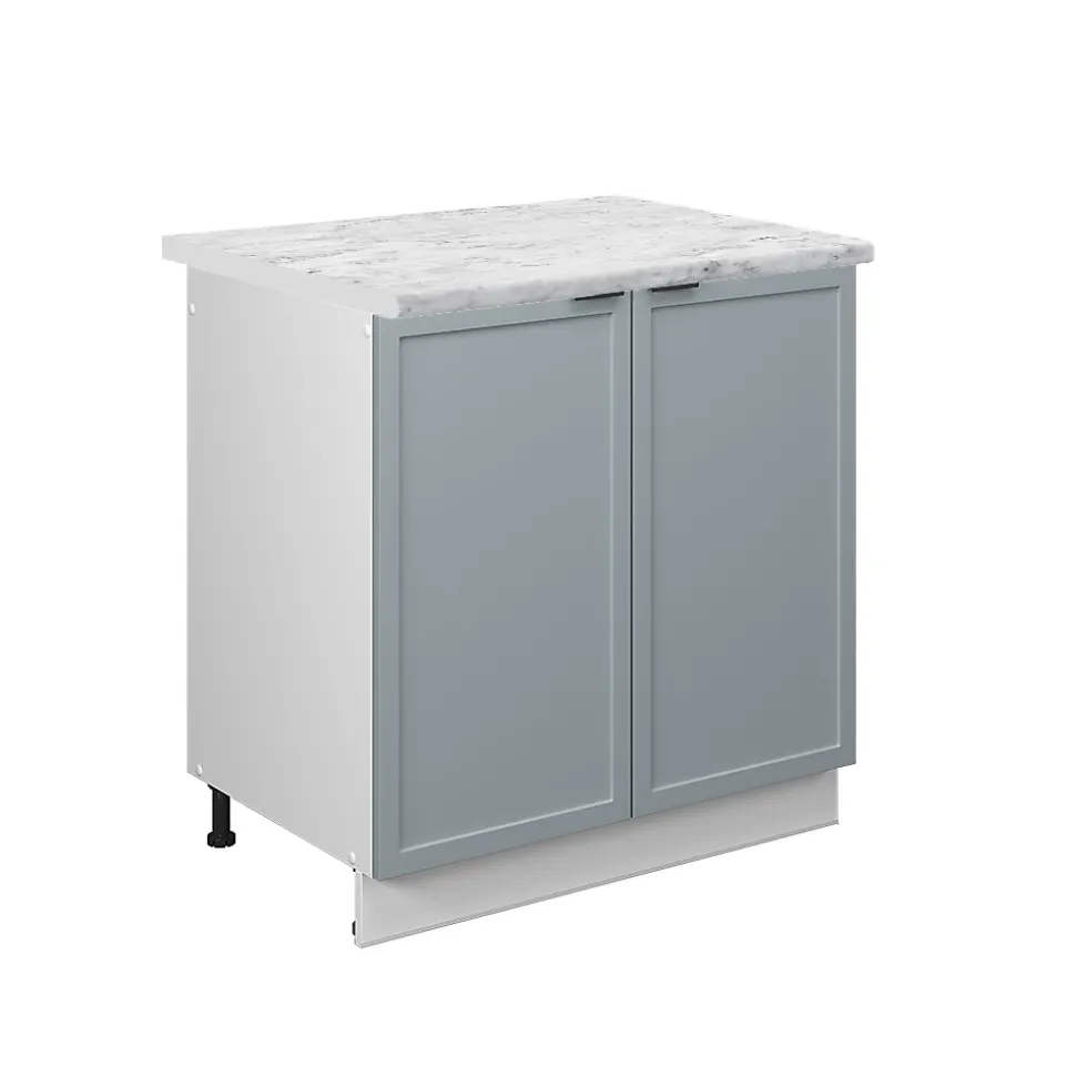 Vicco Meuble bas sous-évier Bleu clair-gris 80cm , PT Marbre