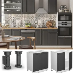 Vicco Meuble bas sous-évier Anthracite-or 80cm avec étagère, sans PT