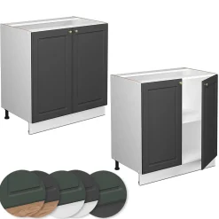 Vicco Meuble bas sous-évier Anthracite-or 80cm avec étagère, sans PT