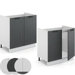 Vicco Meuble bas sous-évier Anthracite campagne 80cm , PT Anthracite