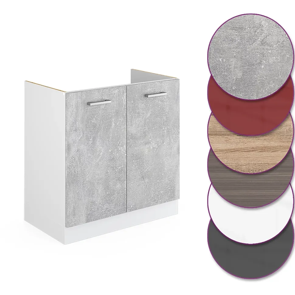Vicco Meuble bas sous-évier Béton 80cm sans PT
