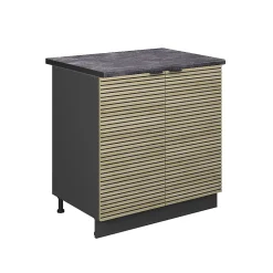 Vicco Meuble bas sous-évier Panneau en chêne 80cm avec étagère, PT Anthracite