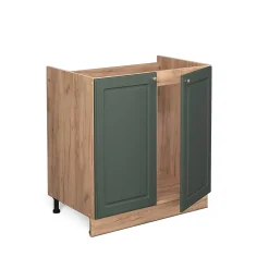 Vicco Meuble bas sous-évier Vert Or Campagne 80cm , PT Marbre