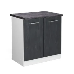 Vicco Meuble bas sous-évier Béton noir 80cm PT Anthracite