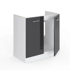 Vicco Meuble bas sous-évier Anthracite Haute brillance 80cm , PT Anthracite