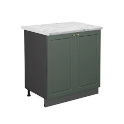 Vicco Meuble bas sous-évier Vert Or Campagne 80cm avec étagère, PT Marbre