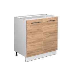 Vicco Meuble bas sous-évier Chêne de force doré 80cm avec étagère, sans PT