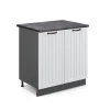 Vicco Meuble bas sous-évier Blanc campagne 80cm avec étagère, PT Anthracite