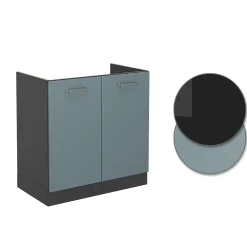 Vicco Meuble bas sous-évier Bleu-gris 80cm sans PT