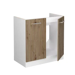 Vicco Meuble bas sous-évier Chêne Artisan 80cm , PT Marbre