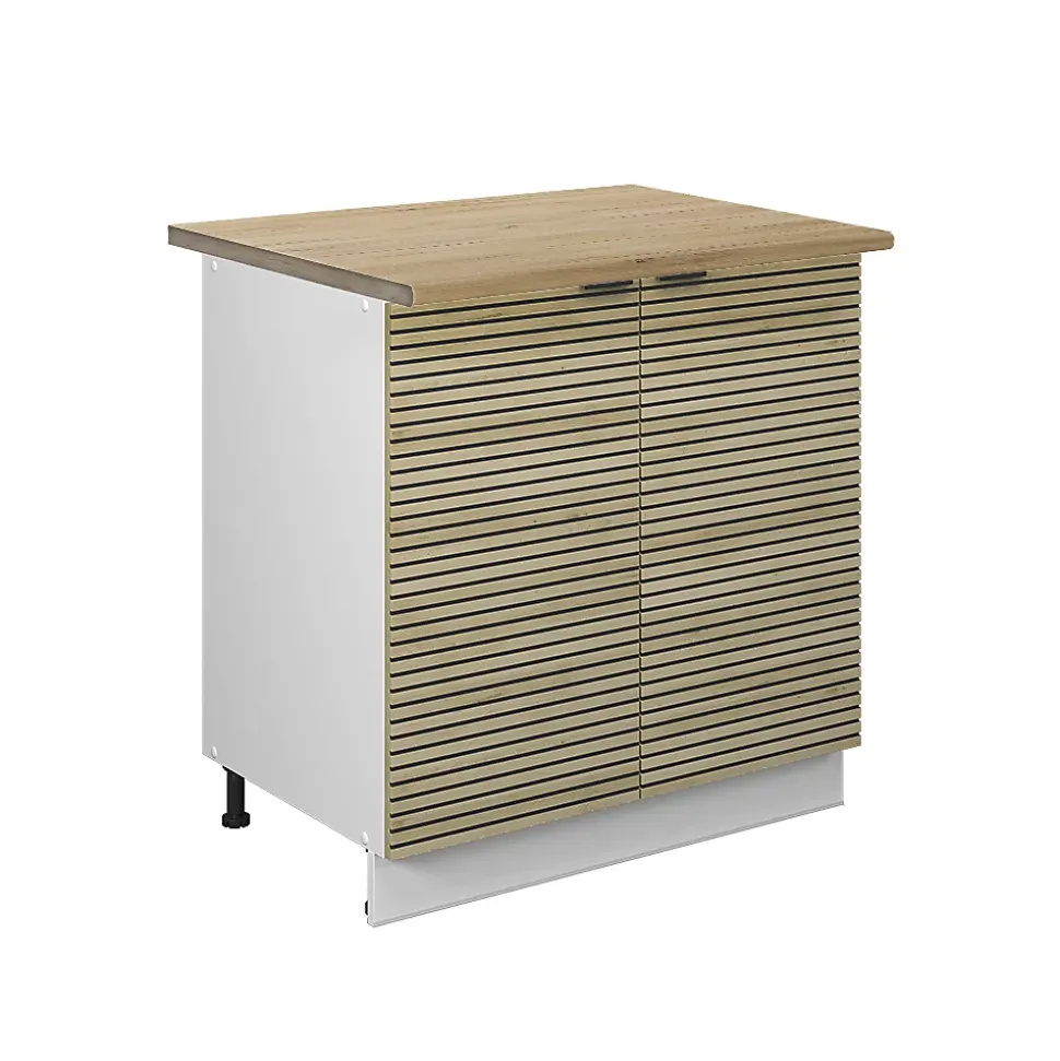 Vicco Meuble bas sous-évier Panneau en chêne 80cm avec étagère, PT Chêne