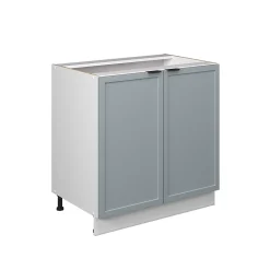 Vicco Meuble bas sous-évier Bleu clair-gris 80cm avec étagère, sans PT