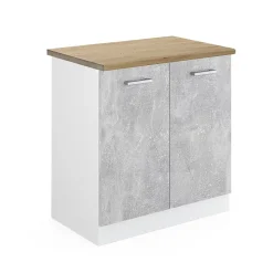 Vicco Meuble bas sous-évier Béton 80cm , PT Chêne