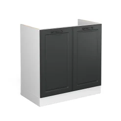 Vicco Meuble bas sous-évier Anthracite campagne 80cm sans PT