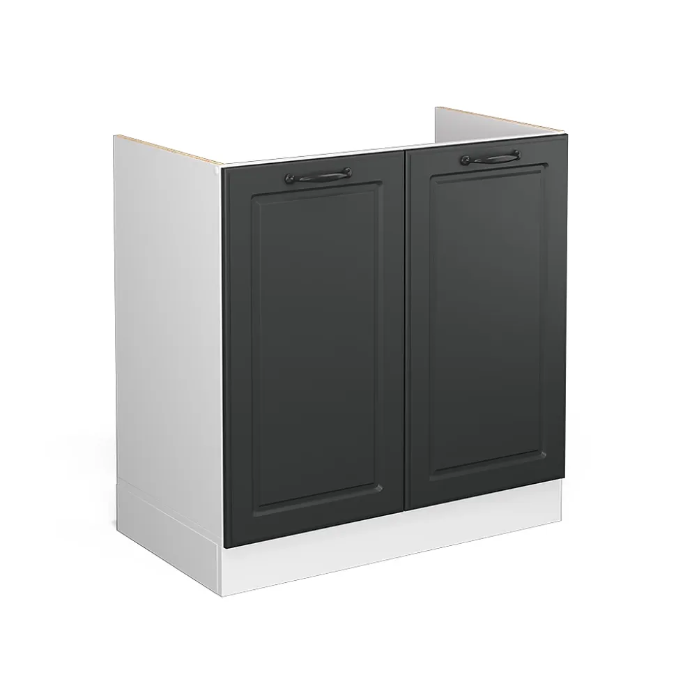 Vicco Meuble bas sous-évier Anthracite campagne 80cm sans PT