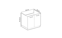 Vicco Meuble bas sous-évier Sonoma 80cm , PT Chêne