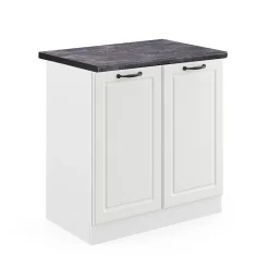 Vicco Meuble bas sous-évier Blanc campagne 80cm , PT Anthracite