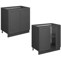 Vicco Meuble bas sous-évier Anthrazit-Gold Landhaus 80cm avec étagère, PT Chêne