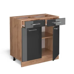 Vicco Meuble cuisine Anthracite Haute brillance 80cm sans PT