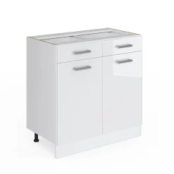 Vicco Meuble cuisine Blanc Haute brillance 80cm sans PT