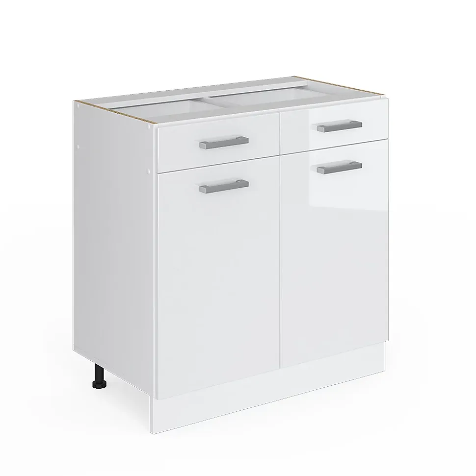 Vicco Meuble cuisine Blanc Haute brillance 80cm sans PT