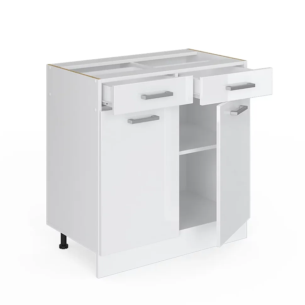 Vicco Meuble cuisine Blanc Haute brillance 80cm sans PT