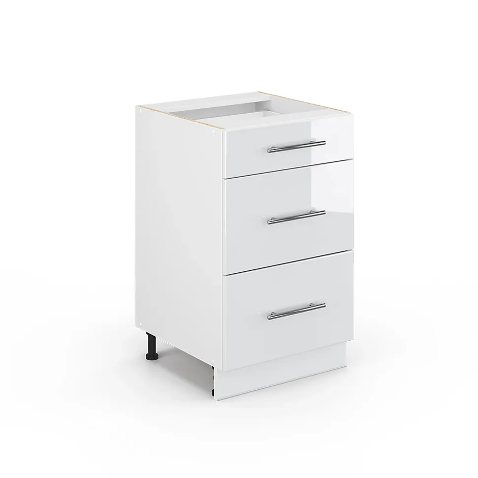 Vicco Meuble cuisine Blanc Haute brillance 50cm sans PT