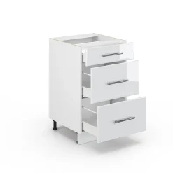 Vicco Meuble cuisine Blanc Haute brillance 50cm sans PT