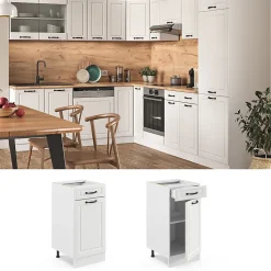 Vicco Meuble cuisine Blanc campagne 40cm sans PT