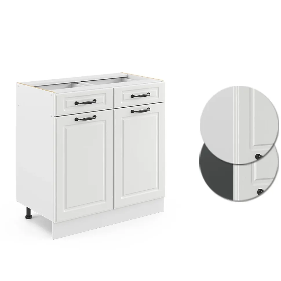 Vicco Meuble cuisine Blanc campagne 80cm sans PT