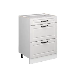 Vicco Meuble cuisine Blanc campagne 60cm avec tiroirs, sans PT