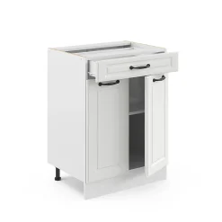 Vicco Meuble cuisine Blanc campagne 60cm avec tiroir, sans PT