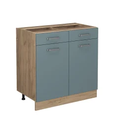 Vicco Meuble cuisine Bleu-gris 80cm sans PT
