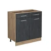Vicco Meuble cuisine Béton noir 80cm sans PT